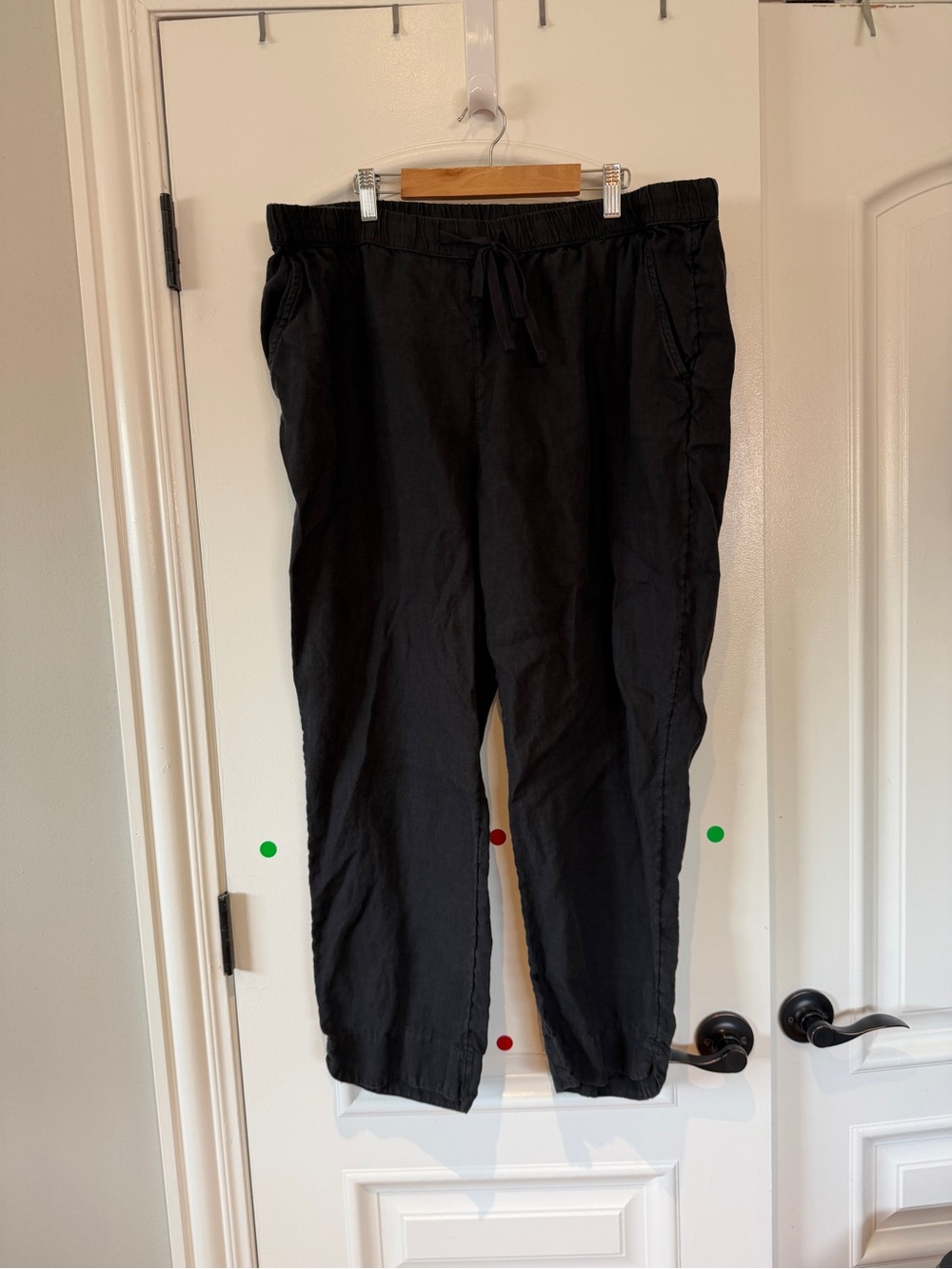 Nordstrom Caslon Black Linen Ankle Pants